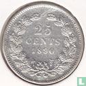 Pays-Bas 25 cents 1890 (type 2) - Image 1