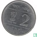 India 2 rupees 2009 (Calcutta) "200th anniversary Birth of Louis Braille" - Image 2