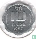 Inde 10 paise 1987 (Hyderabad) - Image 1