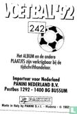 Voetbal 92 - Jan Wouters - Afbeelding 2