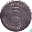Belgium 250 francs 1976 (FRA - small B) "25 years Reign of King Baudouin" - Image 2