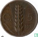 Italie 5 centesimi 1931 - Afbeelding 1
