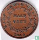 East India Company ½ cent 1845 - Afbeelding 1