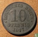 Empire allemand 10 pfennig 1917 (sans marque d'atelier - type 2) - Image 1