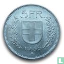 Zwitserland 5 francs 1952 - Afbeelding 1