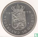 Netherlands 10 gulden 1973 (PROOF) "25th anniversary Reign of Queen Juliana" - Image 1