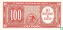 Chili 10 Centesimos op 100 Pesos ( Sergio Molina Silva & Francisco Ibañez Barceló) - Afbeelding 2