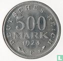 Empire allemand 500 mark 1923 (F) - Image 1