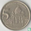 Joegoslavië 5 dinara 2002 - Afbeelding 1