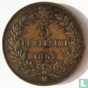 Italië 5 centesimi 1867 (M) - Afbeelding 1
