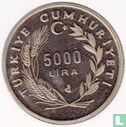 Turkije 5000 lira 1991 (PROOF - muntslag) "Yunus Emre sevgi yili" - Afbeelding 2