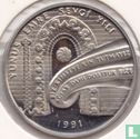 Turquie 5000 lira 1991 (BE - frappe médaille) "Yunus Emre sevgi yili" - Image 1