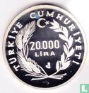 Turkey 20.000 lira 1992 (PROOF) "Winter Olympics in Albertville" - Image 2