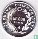 Turkije 50.000 lira 1991 (PROOF) "Yunus Emre sevgi yili" - Afbeelding 2