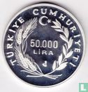 Turkije 50.000 lira 1992 (PROOF) "Winter Olympics in Albertville" - Afbeelding 2