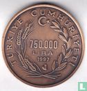 Turquie 750.000 lira 1997 (OXYDE) "First World Air Games - Manned flight" - Image 1