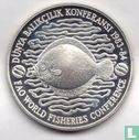 Turquie 500 lira 1984 (BE - argent - avec marque d'atelier) "FAO - World Fisheries Conference" - Image 1