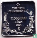 Turkije 7.500.000 lira 2001 (PROOF) "Ishakkusu" - Afbeelding 1