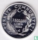 Turkije 7.500.000 lira 2000 (PROOF - type 2) "Year 2000" - Afbeelding 1