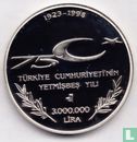 Turkije 3.000.000 lira 1998 (PROOF) "75th anniversary Republic of Turkey - Hat revolution" - Afbeelding 1