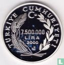 Turkije 7.500.000 lira 2000 (PROOF - type 1) "Year 2000" - Afbeelding 1