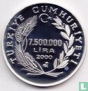 Turkije 7.500.000 lira 2000 (PROOF - muntslag) "European Football Championship" - Afbeelding 1