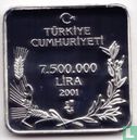 Turkije 7.500.000 lira 2001 (PROOF) "Yesil Arikusu" - Afbeelding 1