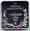 Turkije 7.500.000 lira 2001 (PROOF) "Sah Kartal" - Afbeelding 1