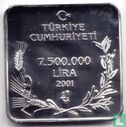 Turkije 7.500.000 lira 2001 (PROOF) "Ala Sigircik" - Afbeelding 1