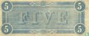 Confederate States of America five dollars in 1864 - Image 2