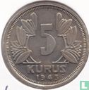 Turkije 5 kurus 1943 - Afbeelding 1