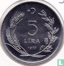 Turkije 5 lira 1977  - Afbeelding 1