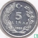 Turquie 5 lira 1989 - Image 1