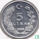 Turquie 5 lira 1988 - Image 1