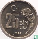 Turkije 25 bin lira 1999 (PROOF) - Afbeelding 1