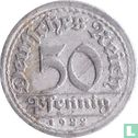 Empire allemand 50 pfennig 1922 (F) - Image 1