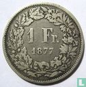 Zwitserland 1 franc 1877 - Afbeelding 1