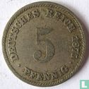 Empire allemand 5 pfennig 1875 (A) - Image 1