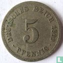 Empire allemand 5 pfennig 1899 (A) - Image 1