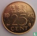 Nederland 25 cent 1970 koperkleur - Afbeelding 1