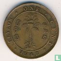 Ceylon 1 cent 1943 - Image 1
