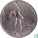 États-Unis 5 cents 2005 (D) "American bison" - Image 1