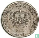 Danemark 1 krone 1696 (P. & I. sur le cadre de la Couronne) - Image 1