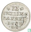 Denemarken 2 skilling 1686 (smalle kroon) - Afbeelding 1