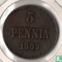 Finlande 5 penniä 1889 - Image 1