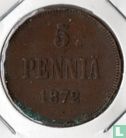 Finlande 5 penniä 1872 - Image 1
