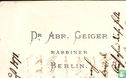 Dr. Abraham Geiger - Handgeschreven brief [11] - Bild 2