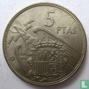 Spain 5 pesetas 1957 (66) - Image 1
