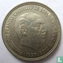 Spain 5 pesetas 1957 (66) - Image 2