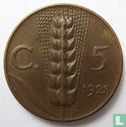 Italië 5 centesimi 1928 - Afbeelding 1